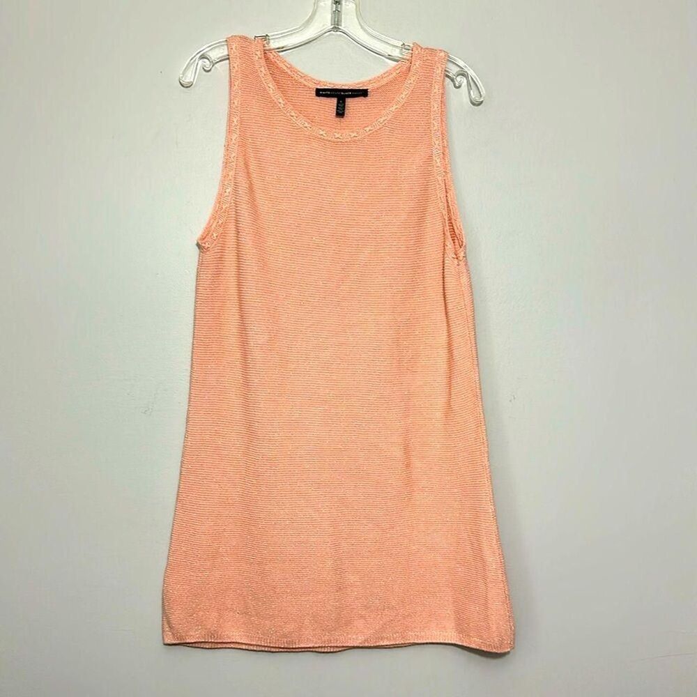White House Black Market Orange and Silver Dress Size L NWT